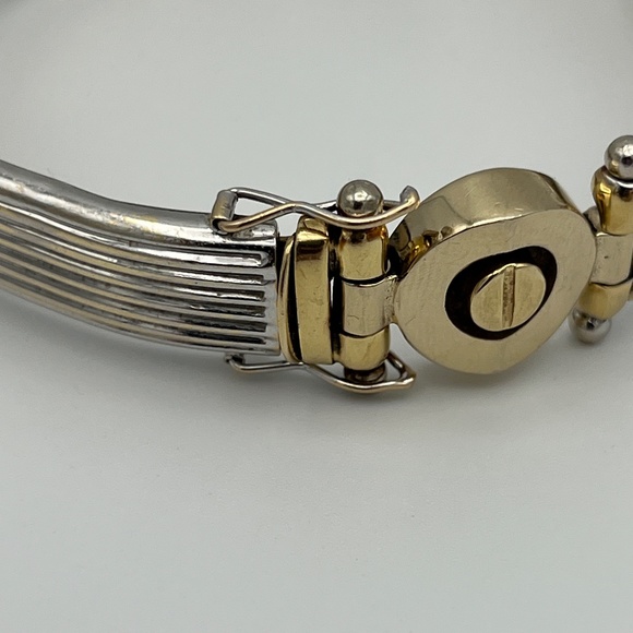 ❤️❤️ SOLD ❤️❤️ 14K Solid Gold 47.88g 8" Long Bracelet Custom Made TwoTone - Picture 7 of 17